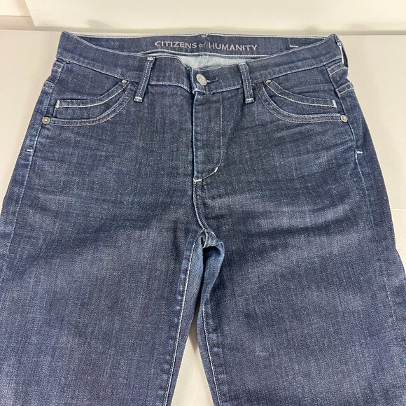 Citizens Of Humanity Jean Women 30x33 Hutton Mid Rise Wide Leg Blue Denim Tag 28 - Picture 4 of 16